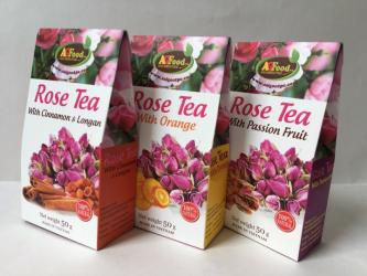 Trà Hoa Hồng có 3 vị: Quế kết hợp nhãn, cam và chanh dây